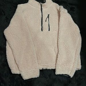 Blush pink fur sweater coat